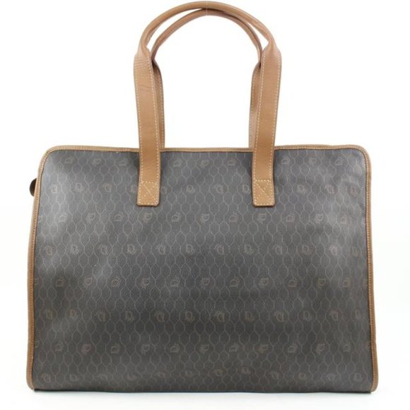 Dior Black x Brown Monogram Trotter Honeycomb Shopper Tote Bag 56d23s\ - Picture 1 of 12